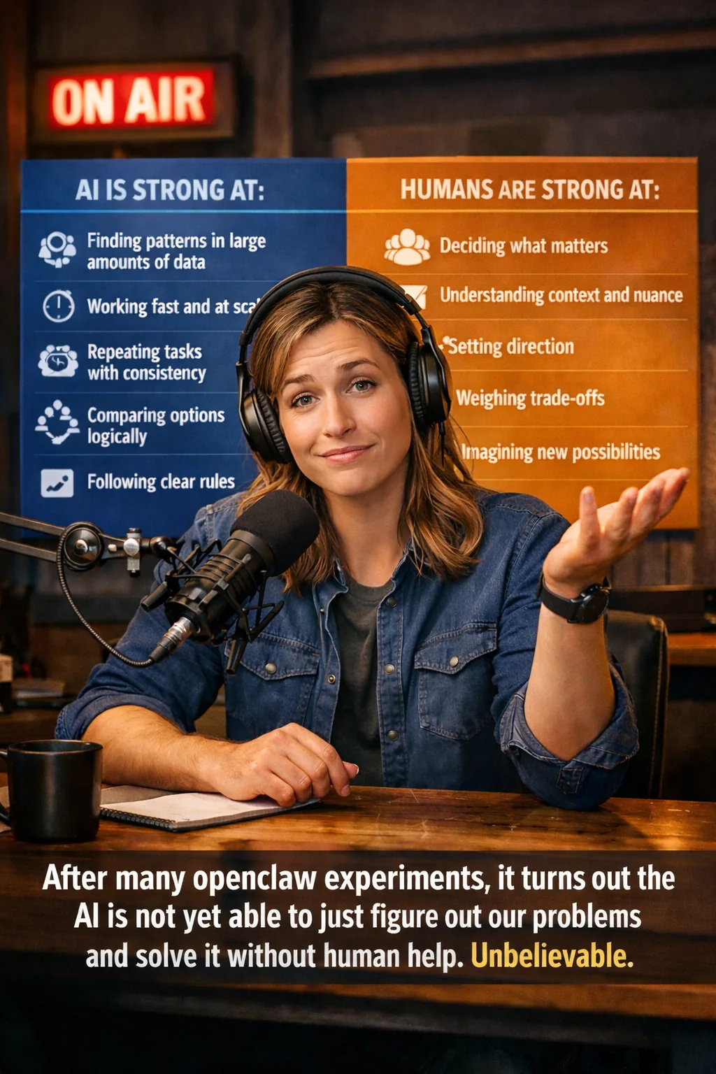 Chrysti Reichert discussing AI strengths vs human strengths — speaking and educating about AI literacy