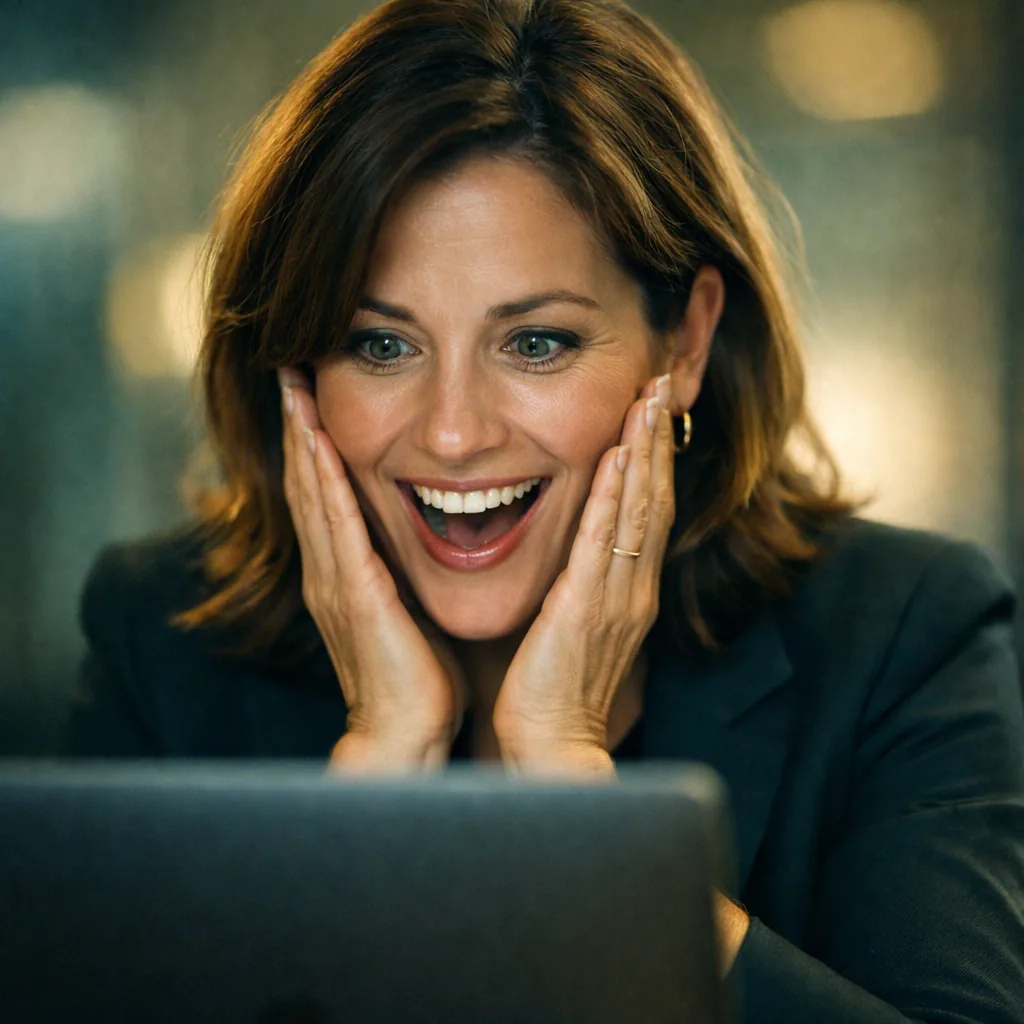 Someone genuinely delighted by what AI just helped them accomplish